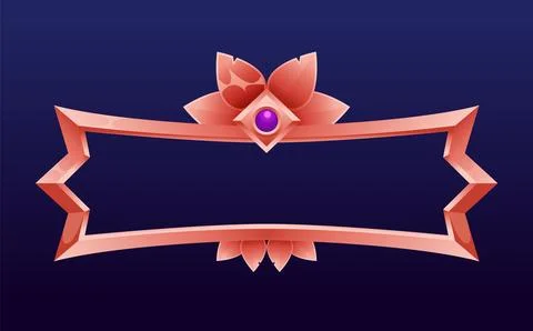 Frame medieval game ui. Empty rectangle frame in old style, interface element Illustrazione stock