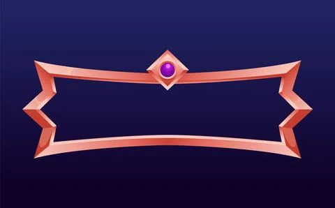 Frame medieval game ui. Empty rectangle frame in old style, interface element Illustrazione stock