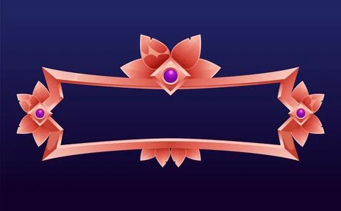 Frame medieval game ui. Empty rectangle frame in old style, interface element 스톡 일러스트