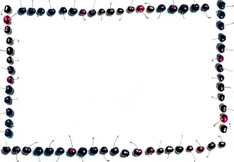 A frame of mellow cherries Stock Photos