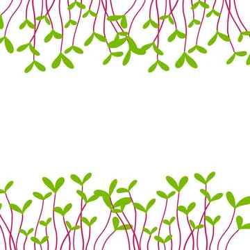 Frame with microgreens Stock Illustration