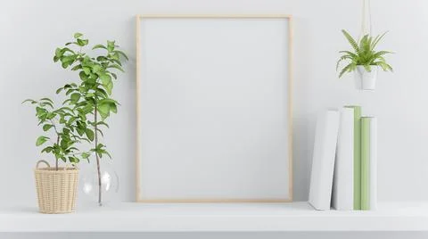 Frame mock up on a shelf Stock Illustration