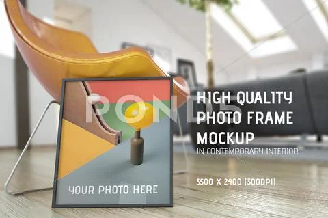 Frame MockUP in Modern Interior PSD Template