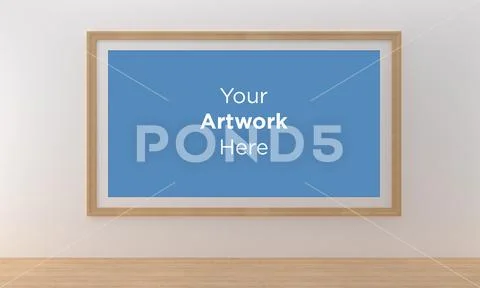 Frame Mockup with Vases and Decorative Items on the Shelf PSD Template