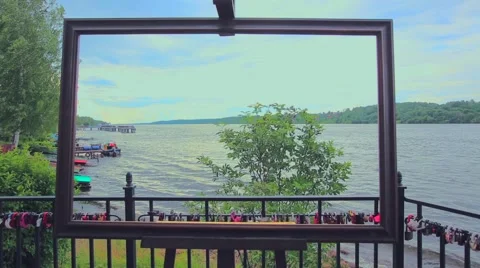 Frame monument River Forest Stock Footage 56994582