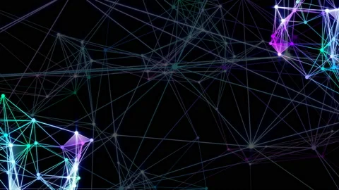 Frame of moving organic structures. Multicolored radiant frame. Technologies. Stock Footage 115069121