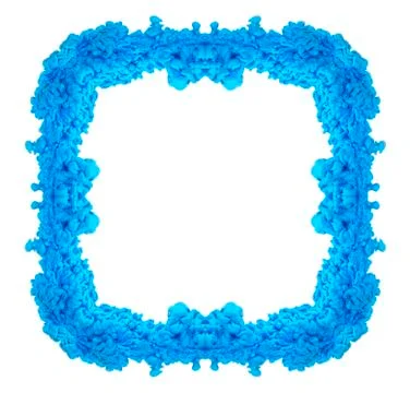 Frame with multicolored ink drop swirling in water. Stock Photos