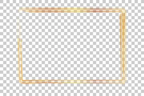 Frame - Multipe Line - Rectangle - Golden - Sketch 01 01B Stock Illustration