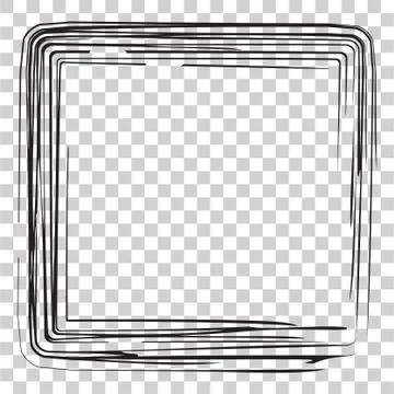Frame - Multipe Line - Square - Sketch 01 02B Stock Illustration