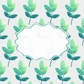 Frame with nature pattern Stock Illustration