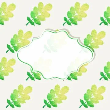 Frame with nature pattern Stock Illustration