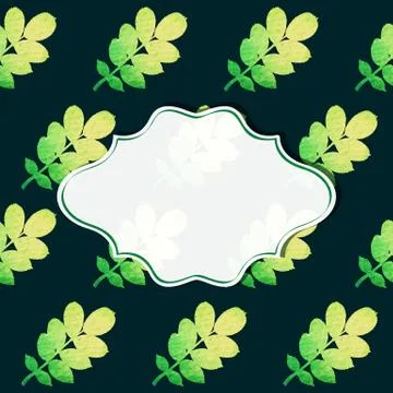 Frame with nature pattern Stock Illustration
