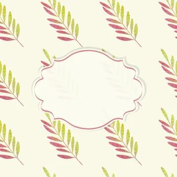 Frame with nature pattern Stock Illustration