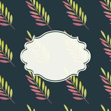 Frame with nature pattern Stock Illustration