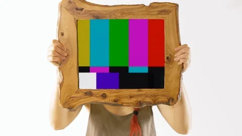 Frame ol Analog test pattern heavy distortion Stock Footage 95024534