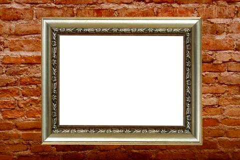 Frame on old block wall Stock Photos