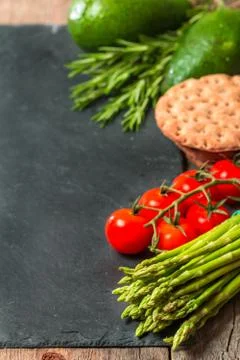Frame or border of assorted fresh vegetables Stock Photos
