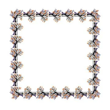 Frame or border of herbal elements. Vector illustration. Stock Illustration