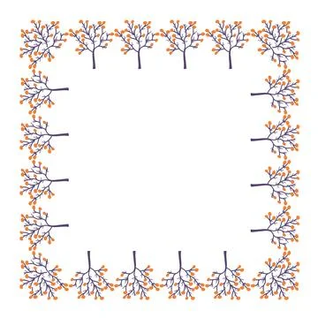 Frame or border of herbal elements. Vector illustration. 库存插图