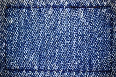 Frame or border of jeans fabric stitch. Stock Photos