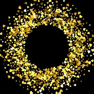 Frame or border of random scatter hearts Stock Illustration