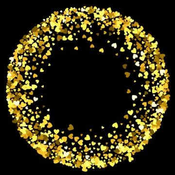 Frame or border of random scatter hearts Stock Illustration