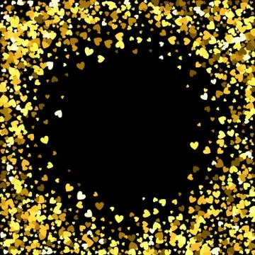 Frame or border of random scatter hearts Stock Illustration