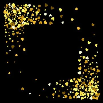 Frame or border of random scatter hearts Stock Illustration