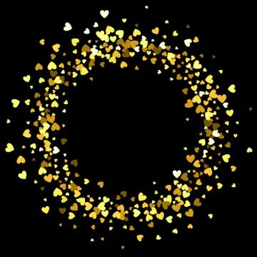 Frame or border of random scatter hearts Stock Illustration