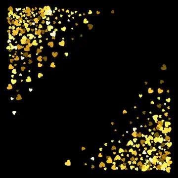 Frame or border of random scatter hearts Stock Illustration