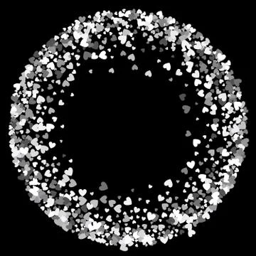 Frame or border of random scatter hearts Stock Illustration