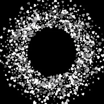 Frame or border of random scatter hearts Stock Illustration