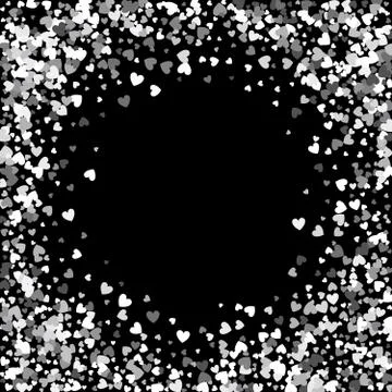 Frame or border of random scatter hearts Stock Illustration