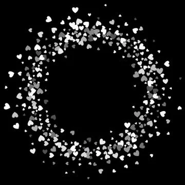 Frame or border of random scatter hearts Stock Illustration