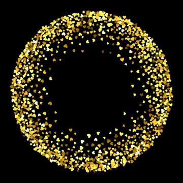 Frame or border of random scatter hearts Stock Illustration