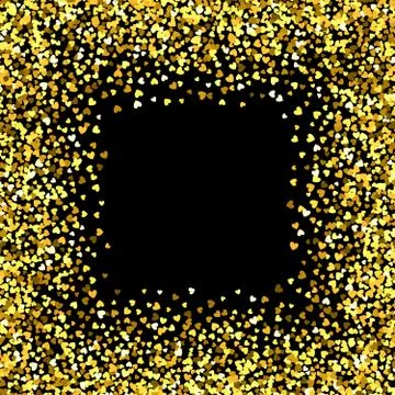 Frame or border of random scatter hearts Stock Illustration