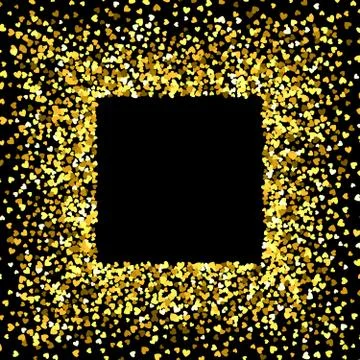 Frame or border of random scatter hearts Stock Illustration