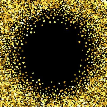 Frame or border of random scatter hearts Stock Illustration