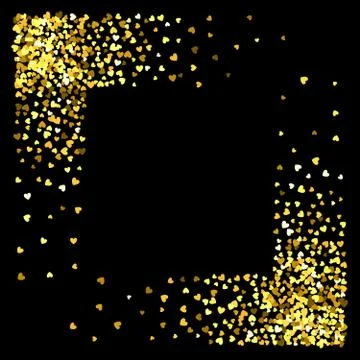 Frame or border of random scatter hearts Stock Illustration