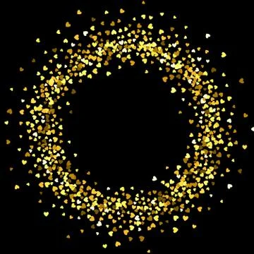 Frame or border of random scatter hearts Stock Illustration