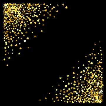 Frame or border of random scatter hearts Stock Illustration