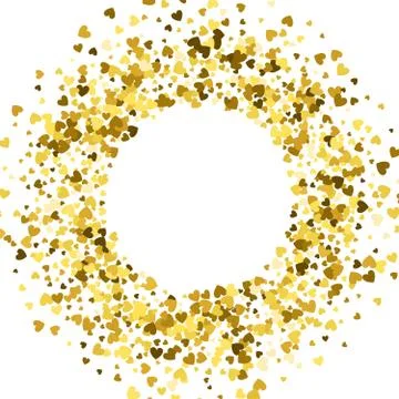 Frame or border of random scatter hearts Stock Illustration