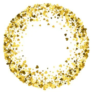 Frame or border of random scatter hearts Stock Illustration