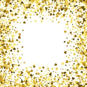 Frame or border of random scatter hearts Stock Illustration