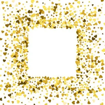 Frame or border of random scatter hearts Stock Illustration