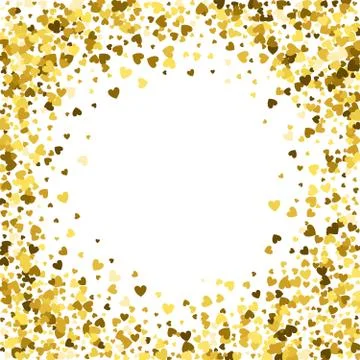 Frame or border of random scatter hearts Stock Illustration