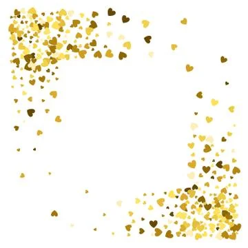 Frame or border of random scatter hearts Stock Illustration