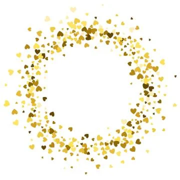 Frame or border of random scatter hearts Stock Illustration