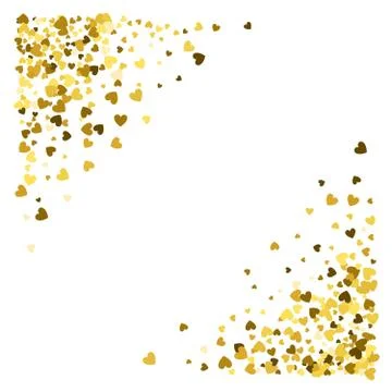 Frame or border of random scatter hearts Stock Illustration