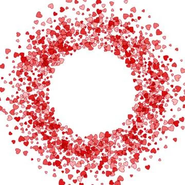 Frame or border of random scatter hearts Stock Illustration